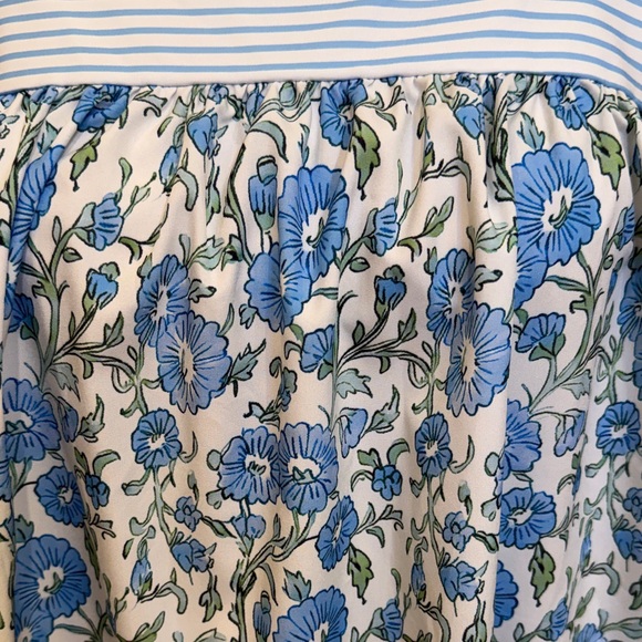 Blue Floral Tie Strap Babydoll Dress | Cottagecore | Size L - Picture 4 of 5